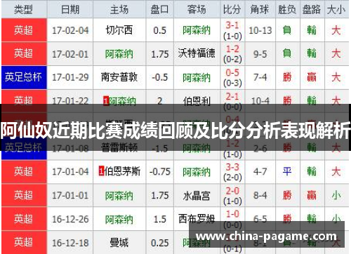 阿仙奴近期比赛成绩回顾及比分分析表现解析